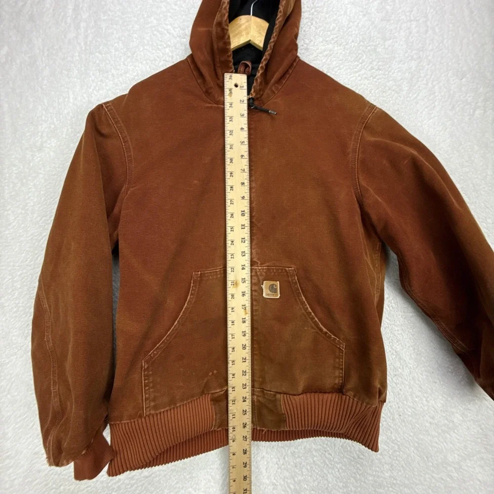 Carhartt Active Jacket Thermal Lined Mens Medium J160 CLY Clay Red Distressed - Picture 6 of 16